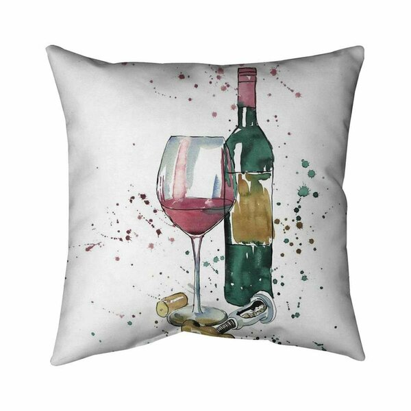 Begin Home Decor 26 x 26 in. Bottle of Red Wine-Double Sided Print Indoor Pillow 5541-2626-GA111